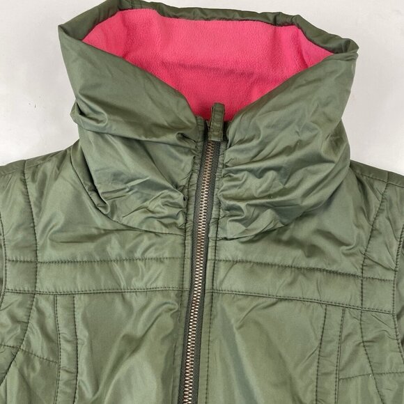 Columbia Vest Jacket Women’s S Green Shell Pink Fleece Lined Full Zip Insulated - Picture 9 of 9